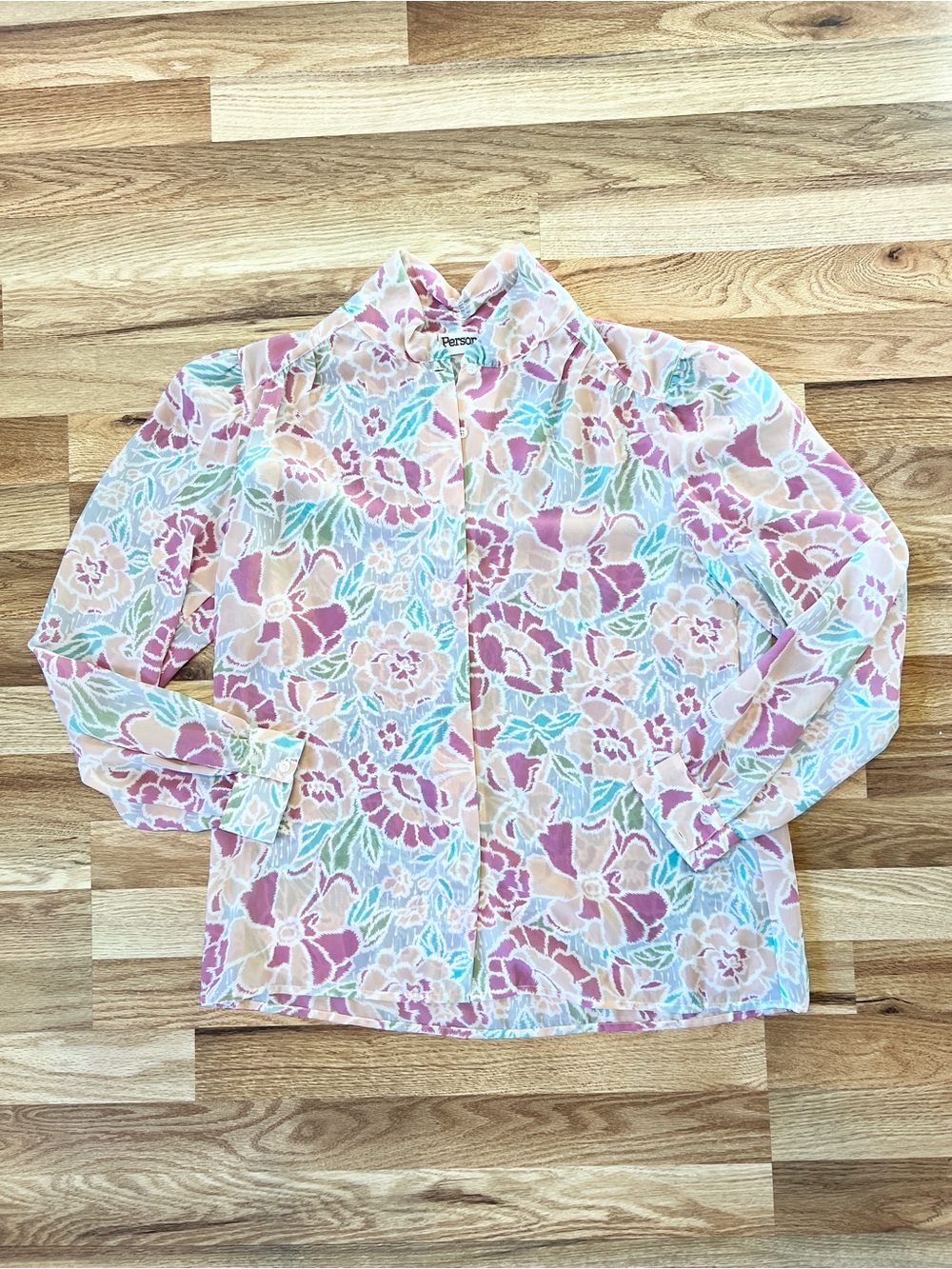 Vintage Pastel Floral Blouse